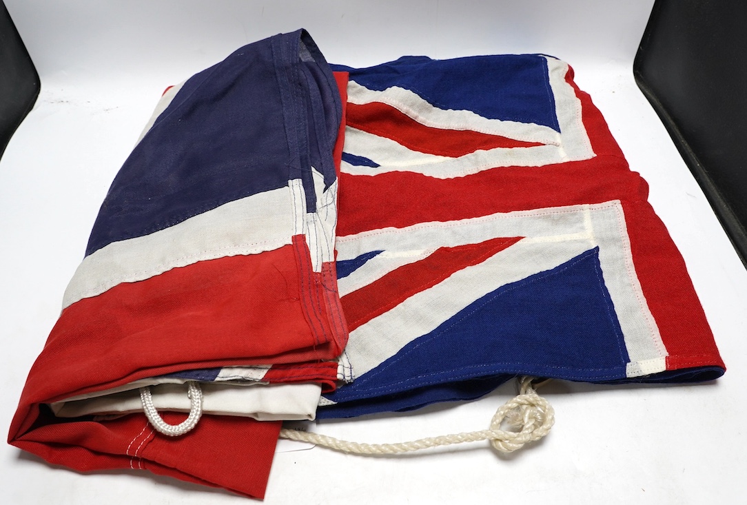 A Union Jack flag, together with a Cadet Corps flag. Condition - fair to good